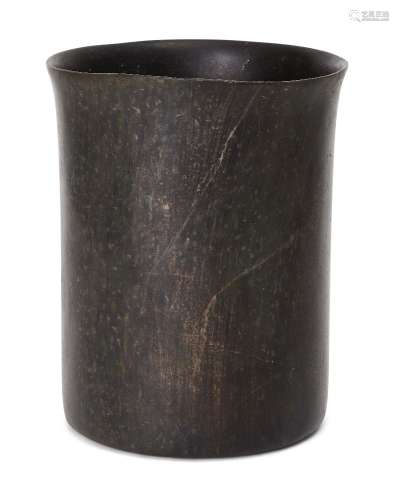 A Chinese hardstone brush pot, bitong, 17th/18th century, wi...