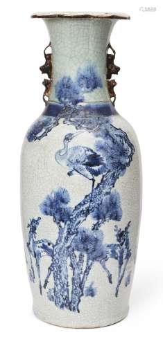 A large Chinese porcelain baluster vase, late 19th century, ...