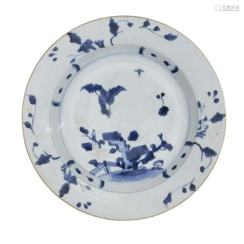 A Chinese porcelain plate excavated from the Nanking cargo, ...