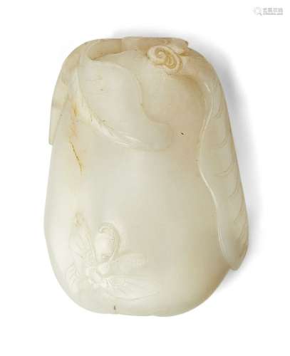 A Chinese white jade 'bitter melon' snuff bottle, 18th/19th ...