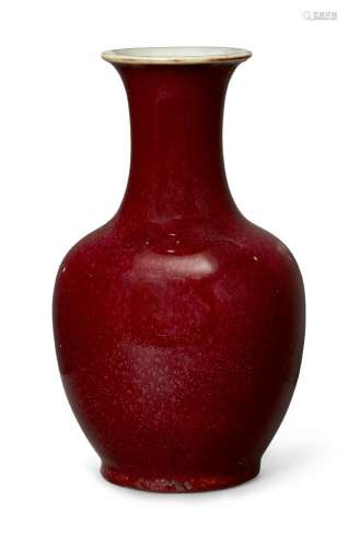 A Chinese porcelain copper-red-decorated vase, 19th century,...