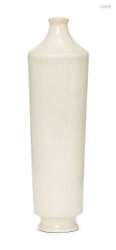 A Chinese Dehua cylindrical vase, late Qing dynasty, with na...