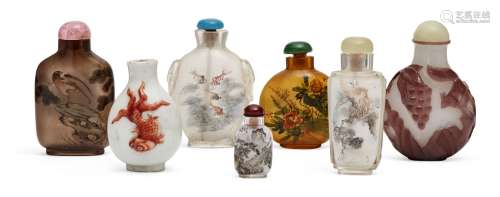 A collection of Chinese snuff bottles, 19th-20th century, wi...