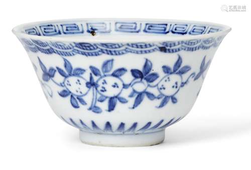 A Chinese porcelain 'pomegranates' bowl, 19th century, paint...