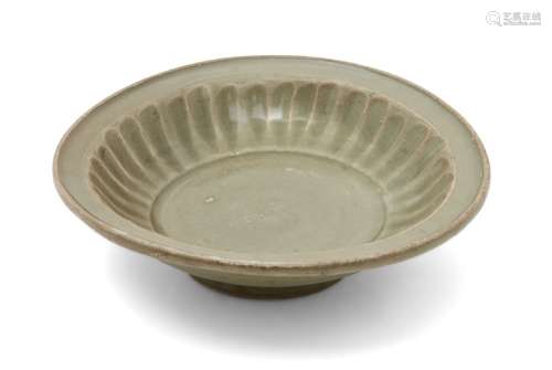 A Chinese grey stoneware Longquan celadon bowl, Yuan/Ming dy...