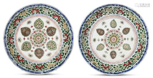 Two similar Chinese porcelain dishes for the Islamic market,...