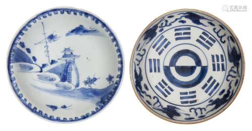 Two Chinese porcelain kosometsuke dishes, Tianqi/Chongzen pe...
