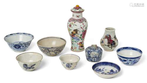 A collection of Chinese porcelain, 18th-19th century, with t...
