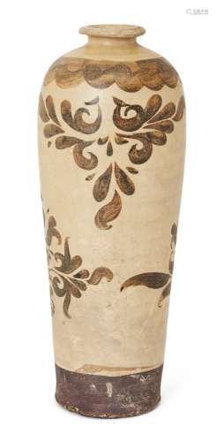 A large Chinese stoneware Cizhou-type vase, Ming dynasty, co...