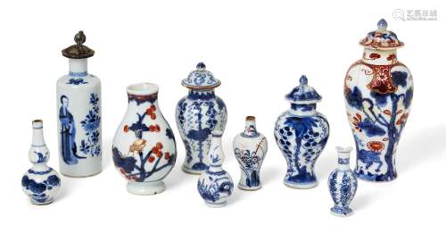 A collection of Chinese porcelain miniature vases, 17th/18th...