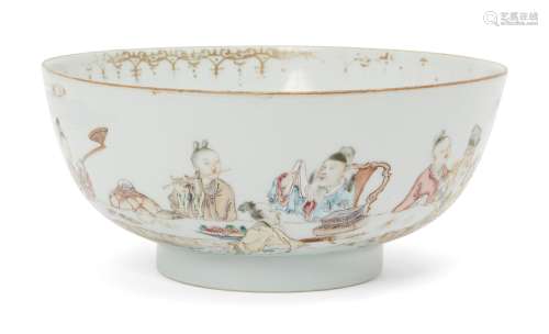 A Chinese export porcelain 'Eight Immortals' bowl, 18th cent...