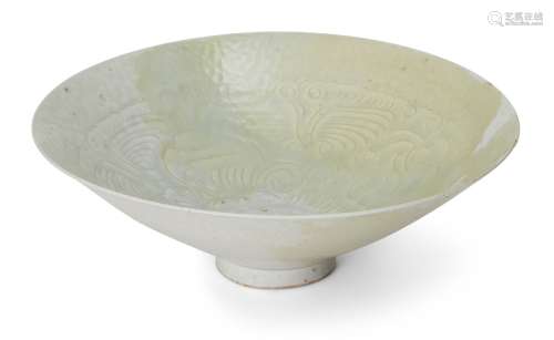 A Chinese Qingbai conical 'boys' bowl, Song dynasty, carved ...