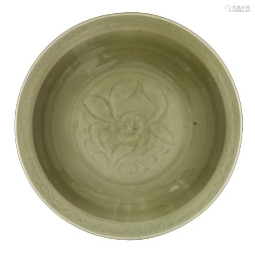 A Chinese Longquan celadon charger, Ming dynasty, 15th centu...