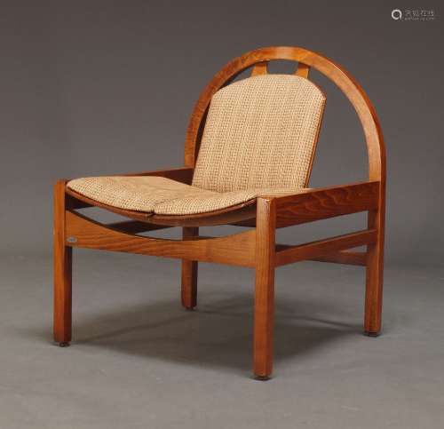 Baumann, France, an 'Argos' chair, c.1980, with stained beec...