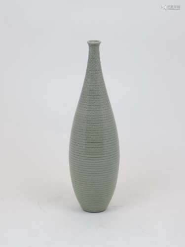 A Swedish celadon glaze pottery bottle vase, attributed to S...