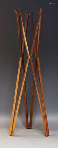 Luciano Bertoncini, a contemporary solid walnut coat rack fo...