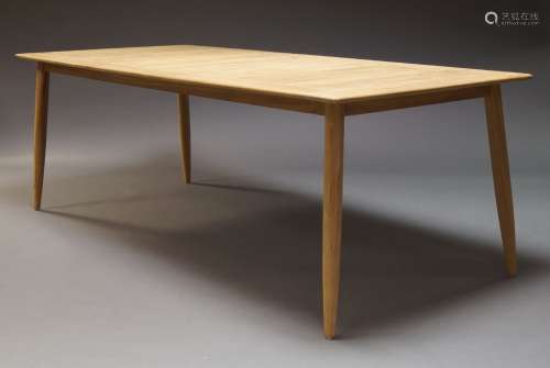 A modern teak garden table, of recent manufacture, the recta...