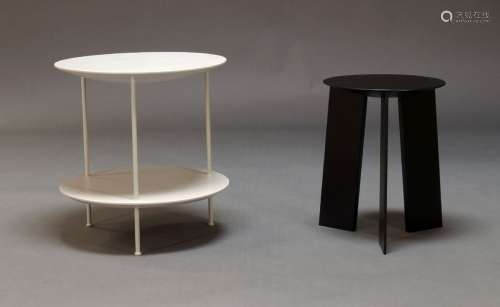 Fogia, a 'Pastille' two tier side table, in grey finish, wit...