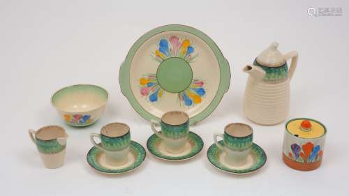 Clarice Cliff (1899-1972), a part coffee service in the Biza...