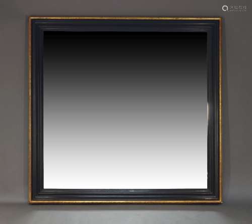 A large ebonised and parcel gilt overmantle mirror, second h...