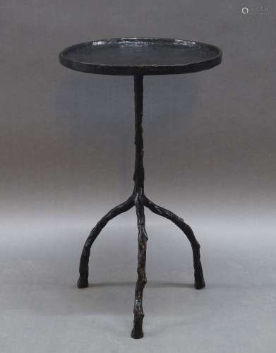 A contemporary cast bronze side table, of recent manufacture...