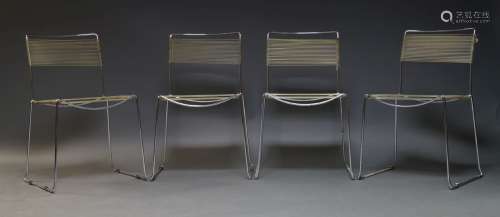 Giandomenico Belotti, a set of four 'Spaghetti'chairs, for A...