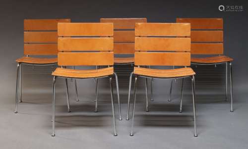 Giancarlo Vegni, a set of five 'Stripe' chairs for Fasem, la...