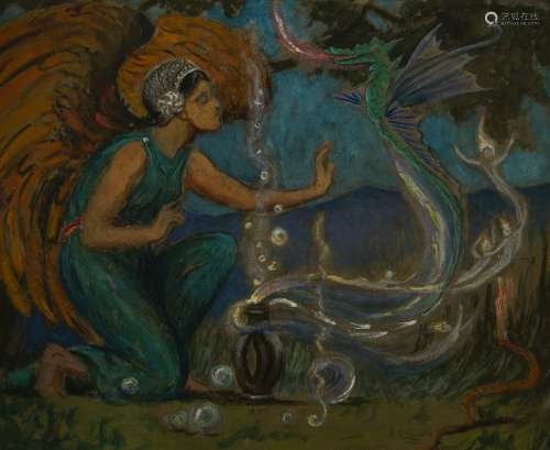 Estella Canziani, British 1887-1964- A fairy with a magic la...