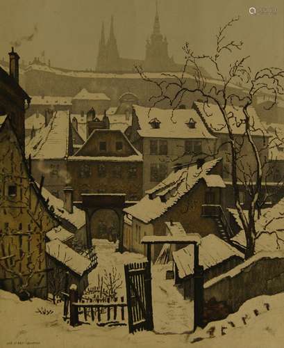 Jaromir Stretti-Zamponi, Czechoslavakian, 1882-1959- Snowy s...