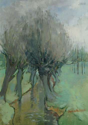 Doris Hickson, British, mid 20th century- Pollarded willows ...