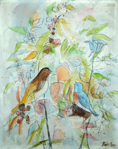 British School, early 21st century- Birds amongst flowers; o...