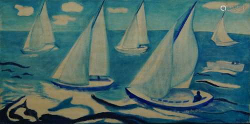 Dorothy B McHugh, American, early 20th century- Sailing; oil...