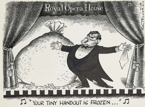 Peter Brookes CBE, British b.1943– Your Tiny hand out is Fro...