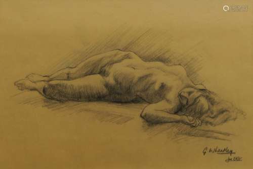 Grahame Wheatley, British b.1943- Two Drawings of Reclining ...