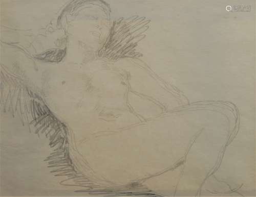 Adrian Daintrey RWA, British 1902-1988- Reclining nude (rect...