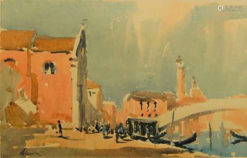 Edward Wesson RI RBA RSMA, British 1910-1983- Venetian scene...