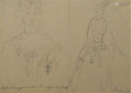 French School, early 20th century- Costume design for Queen ...