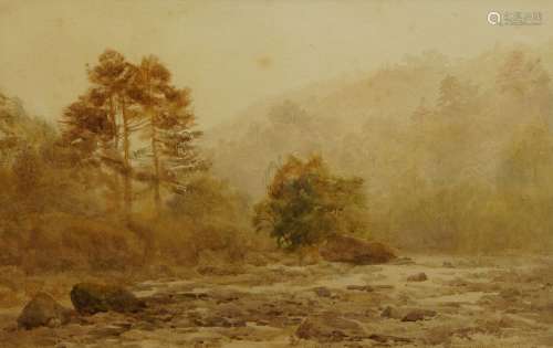 Cuthbert Rigby ARWS, British 1850-1935- Autumnal landscape; ...