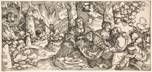 After Hans Schäufelein, German c.1480-c.1540- Lot and his Da...