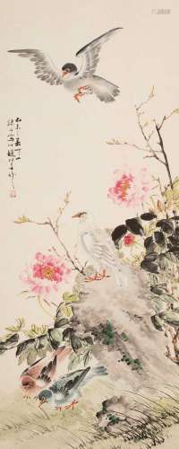 趙松泉(1914~2012) 花鳥 設色 紙本 立軸