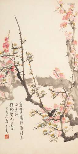 鄭曼青(1902~1975) 梅花 設色 紙本 鏡片