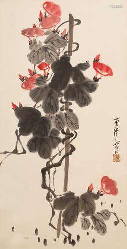 曹緯初(1914~1980) 花卉圖 設色 紙本 鏡框