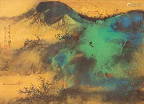 孫雲生(1918~2000) 潑墨山水 設色 紙本 鏡框