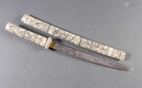 Kurzschwert aus Hirschhorn, Japan Meiji Periode