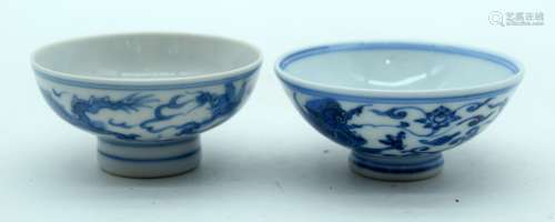 TWO 19TH CENTURY JAPANESE MEIJI PERIOD BLUE AND WHITE TEABOW...