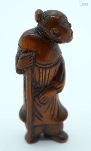 AN 18TH CENTURY JAPANESE EDO PERIOD CARVED WOOD NETSUKE mode...