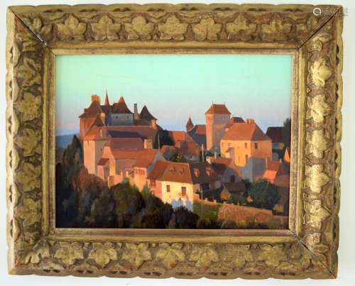Duke Woolley () Oil on canvas, View of Dordogne. Image 34 cm...