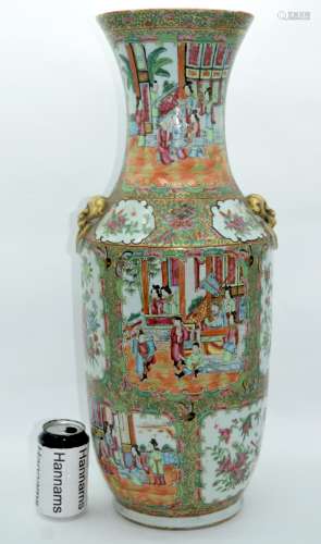A VERY LARGE 19TH CENTURY CHINESE CANTON FAMILLE ROSE VASE Q...