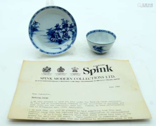 AN 18TH CENTURY NANKING CARGO CHINESE EXPORT BLUE AND WHITE ...