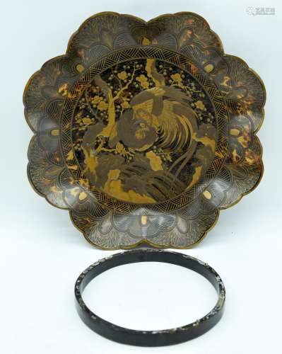A LARGE 19TH CENTURY JAPANESE MEIJI PERIOD LACQUERED TORTOIS...